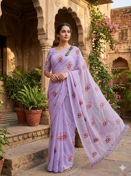 Astitva embroidery work indian saree online shopping wholesale